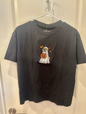 NWOT Goodie Two Sleeves Black Halloween Ghost Dog Graphic Tee- S